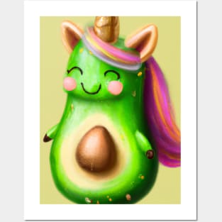 Cute Unicorn Avocado Posters and Art